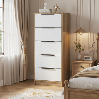 Sunvega Five Drawer Dresser with Easy Assembly for Bedroom Storage