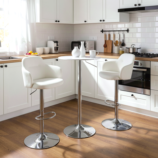 Sunvega Adjustable Contemporary Bar Table with Acrylic Top and Chrome Base