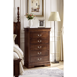 Sunvega Traditional Style Bedroom Chest with Carved Bases and Curved Mouldings