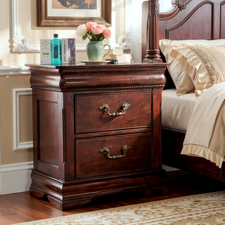 Sunvega Traditional Style Cherry Solid Wood Nightstand with Hidden Top Drawer
