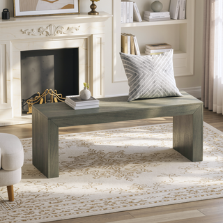 Sunvega Farmhouse Style Acacia Wood Dining Bench with Complementary Finish
