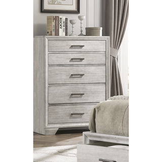 Sunvega Two Drawer Nightstand with Contemporary Style and Dark Wood Finish