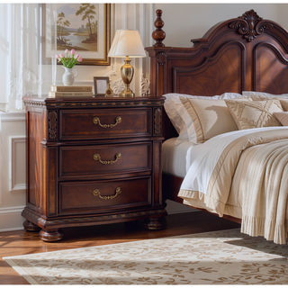 Sunvega Monte Carlo Dark Brown Nightstand with Dovetail Drawer Construction