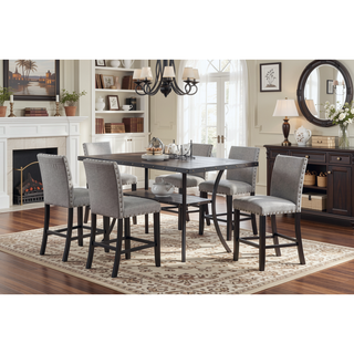 Sunvega Contemporary Natural Wood Rectangular Dining Table with Storage Shelve