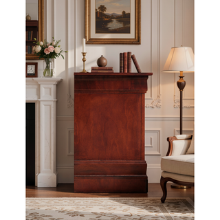 Sunvega Cherry Finish Nightstand with Two Drawers for Convenient Storage