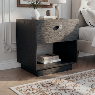Sunvega White Nightstand with Convenient Drawer and Open Lower Shelf for Bedroom