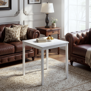 Sunvega Modern Square Dining Table with Crystal Embellishments for Kitchen and Small Space