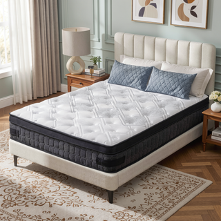 Sunvega 10 Inch Full Size Breathable Cool Cover Memory Foam Hybrid Mattress