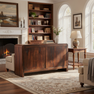 Sunvega Smoked Oak Copenhagen Chest with 4 Drawers in Oak And Mango Wood