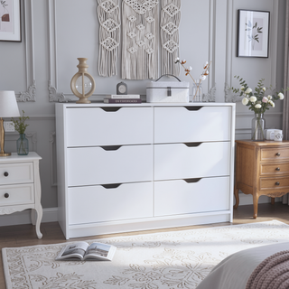 Sunvega Black Double Dresser with 4 Large Drawers and 2 Pulldown Cabinets