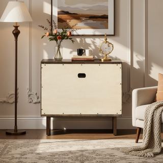 Sunvega Hemlock Warm Brown Two-Drawer Nightstand with Felt Lined Storage