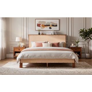 Sunvega Dark Brown Tufted Polyurethane Upholstered King Size Bed Frame