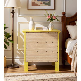 Sunvega Vibrant Casual Yellow Nightstand with Durable Materials and No Assembly Needed