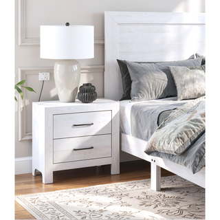 Sunvega Natural Finish Full Bed with Headboard Footboard and Rails