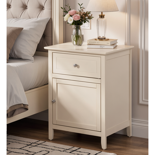 Sunvega Bright Yellow Fully Assembled Nightstand with Drawer for Small Spaces