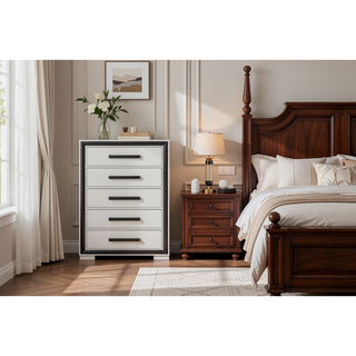 Sunvega Sleek Silver Finish Nightstand With Integrated Speaker and Cooler