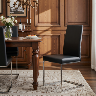 Sunvega Modern PU Faux Leather High Back Upholstered Dining Chairs for Kitchen Office