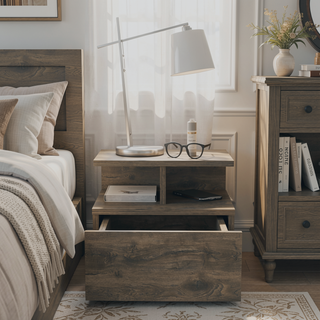 Sunvega Floating Nightstand with Large Drawer and Multiple Shelves for Storage or Decor