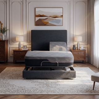 Sunvega 11 Inch Cooling Copper Infused Latex Foam Queen Mattress with Adjustable Base