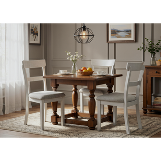 Sunvega Farmhouse Style Rustic Finish Upholstered Cushion Seat Dining Bench
