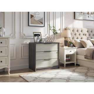 Sunvega Superior Top Light Gray Dresser with 3 Large Storage Drawers