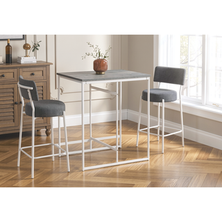 Sunvega Modern 32 Inch Rectangular Counter Height Dining Table with Grey Laminate Top