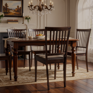 Sunvega Modern Cappuccino 5-Piece Dining Set with Rectangular Table and Four Chairs