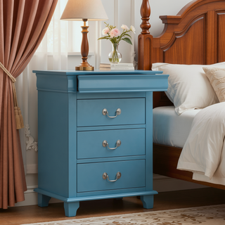 Sunvega Compact Teal Lingerie Chest with Smooth Gliding Drawers for Bedroom