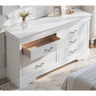 Sunvega Silver Champagne Nightstand with Two Spacious Drawers for Bedroom
