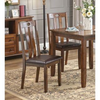 Sunvega Brown Acacia Veneer Counter Height Dining Table Set with 4 Upholstered Chairs
