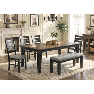 Sunvega Contemporary Tufted Gray Upholstery Bench with Tapered Wood Legs for Bedroom