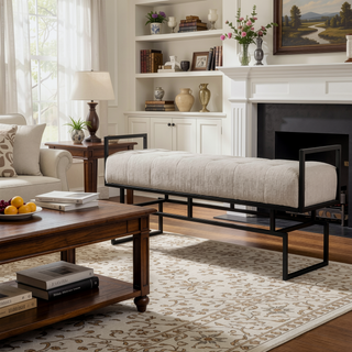 Sunvega Upholstered Bench with Plush Foam Padding and Button-Tufted Detailing
