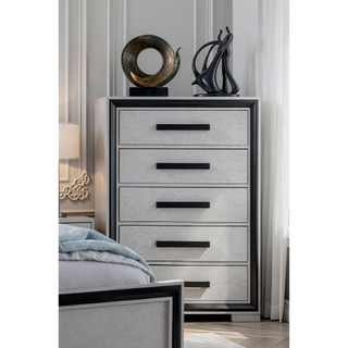 Sunvega Sleek Silver Finish Nightstand With Integrated Speaker and Cooler