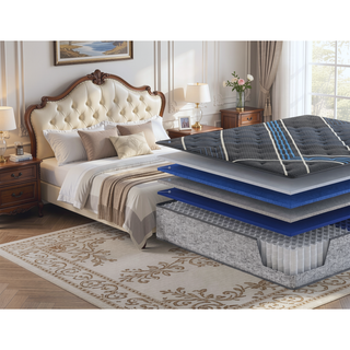 Sunvega 14" Firm Cooling Hybrid Mattress with 800 Pocketed Coils and Marvelous Middle®