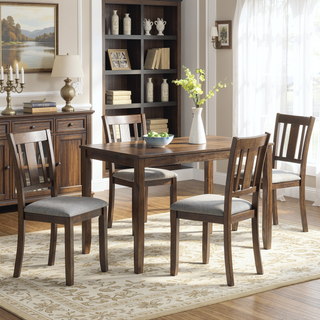 Sunvega Walnut Square Wood Dining Table for Kitchen with Counter Height and Tapered Legs