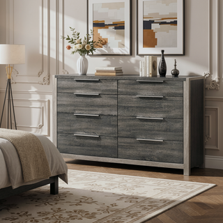 Sunvega Modern Transitional Beige Finish Nightstand with Three Wooden Drawers