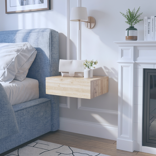 Sunvega Wall-Mounted Floating Nightstand with Spacious Drawer for Modern Bedroom
