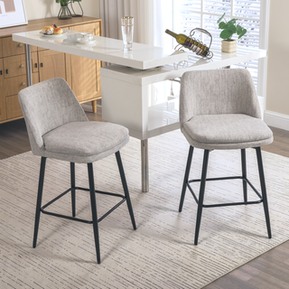Sunvega Counter Height Swivel Bar Stools Set of 2 with Upholstered Seat and Back