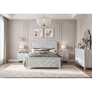 Sunvega Modern 5-Drawer Chest in Natural Rustic Made from Solid and Manufactured Wood