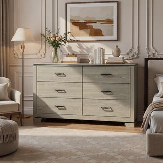 Sunvega Modern Design Queen Size Bed with LED Light Headboard and Weathered Gray Finish