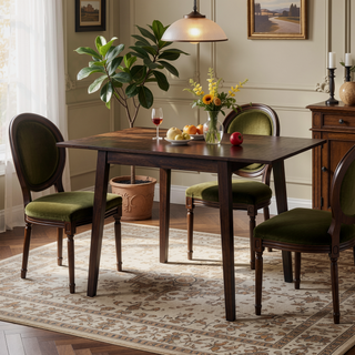 Sunvega Modern Faux Marble Dining Table with Solid Wood Legs for Kitchen Living Room