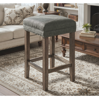 Sunvega Transitional Antique Blue and Gray Finish 3pc Dining Table Set with USB Port