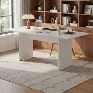 Sunvega Modern Rustic Style Dining Table with Wood-Grain Details for 6
