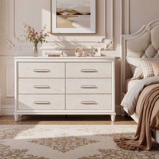 Sunvega Modern Glam Nightstand with USB Ports and Embossed Drawers Bedroom Cabinet