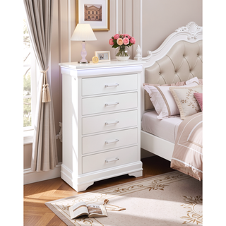 Sunvega White 2 Drawer Nightstand with Spacious Storage and LED Lighting