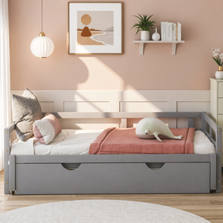 Sunvega Extending Daybed with Trundle for Spontaneous Guests from Twin to King Size