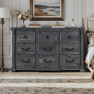 Sunvega Contemporary Dresser with Spacious Drawers and Geometric Design Legs