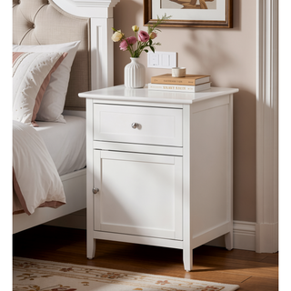 Sunvega Bright Yellow Fully Assembled Nightstand with Drawer for Small Spaces