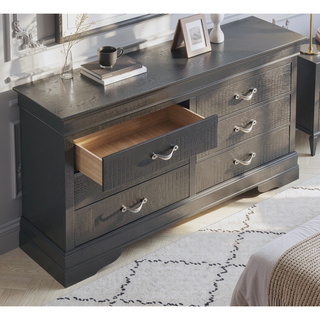 Sunvega Metallic Black Transitional Storage Solution with Multiple Drawers