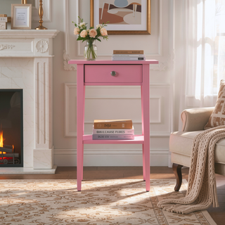 Sunvega Bright Pink Contemporary Nightstand with Durable Construction for Modern Decor